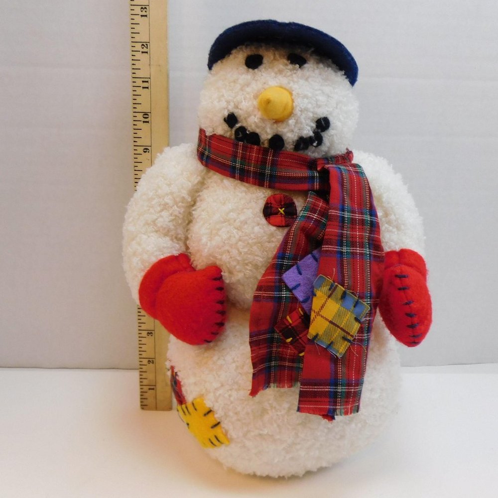 Snowman Plush International Silver Co. Adorable 14" Exc. Plush  Hat Gloves Scarf - Picture 5 of 9